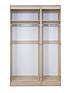  image of swift-halton-part-assemblednbsp4-piece-package-3-door-mirrored-wardrobe-5-drawer-chest-and-2-bedside-chestsnbsp--fscreg-certified