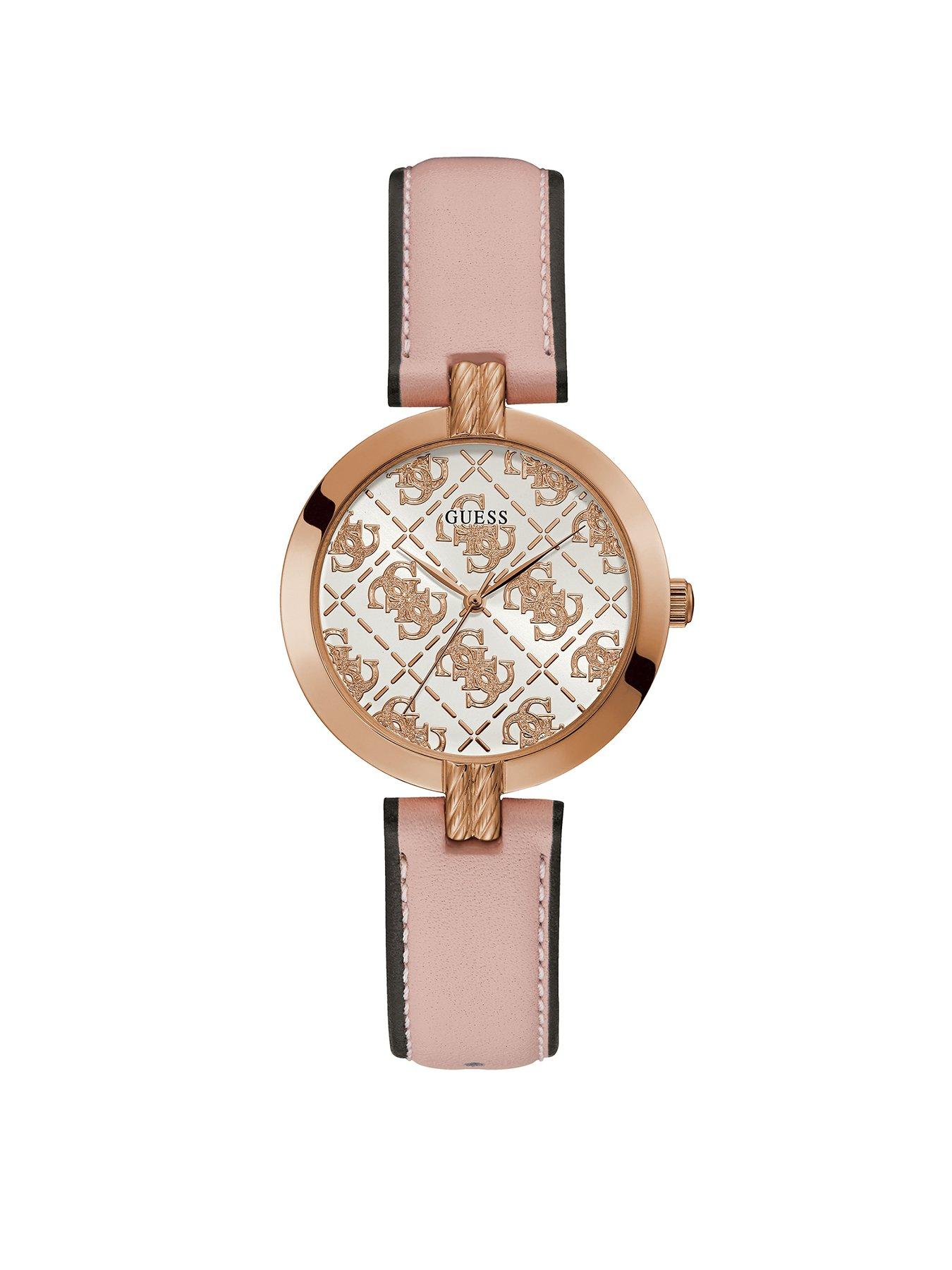 Guess Guess G Luxe Logo Dial Pink Leather Strap Watch review