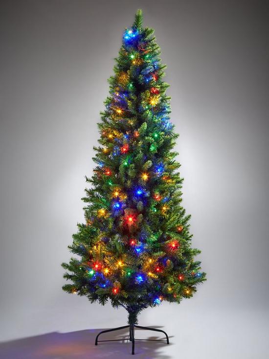 front image of festive-delamere-7ft-pre-lit-colour-changing-slim-tree