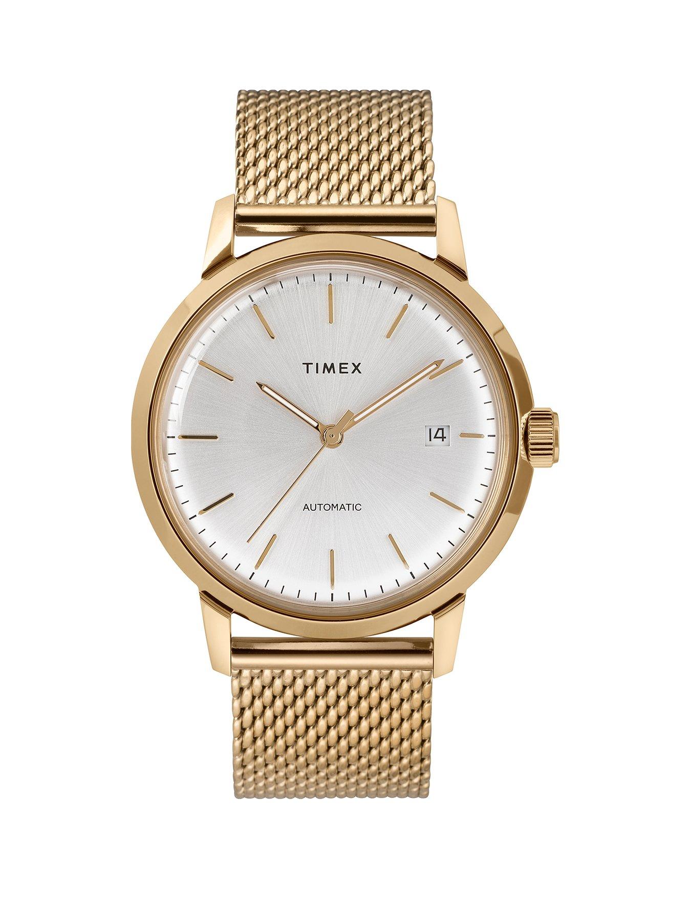 Timex Timex Marlin Automatic 40Mm Case Silver Dial Gold Tone Mesh Strap review