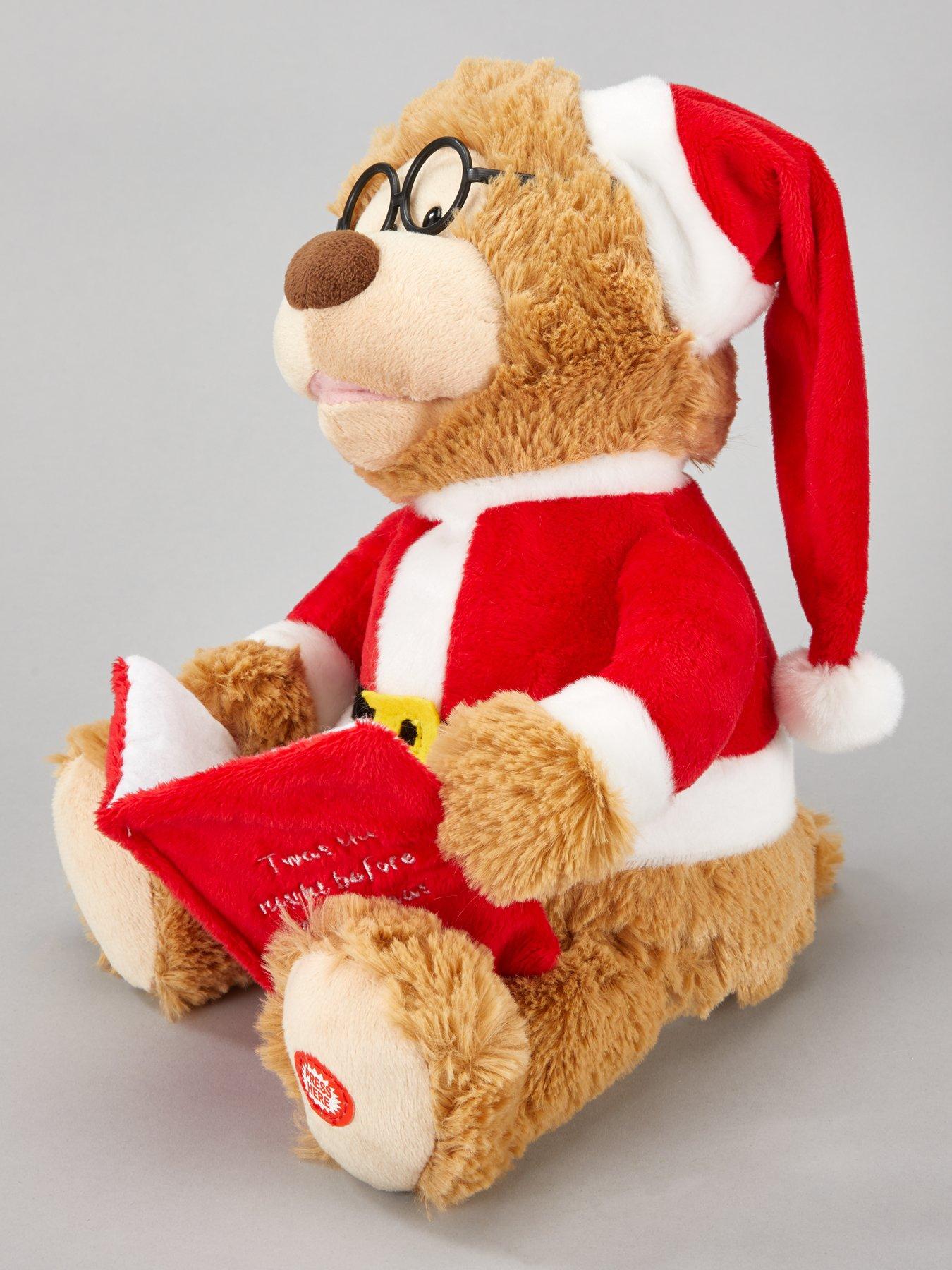 Talking christmas teddy best sale bear