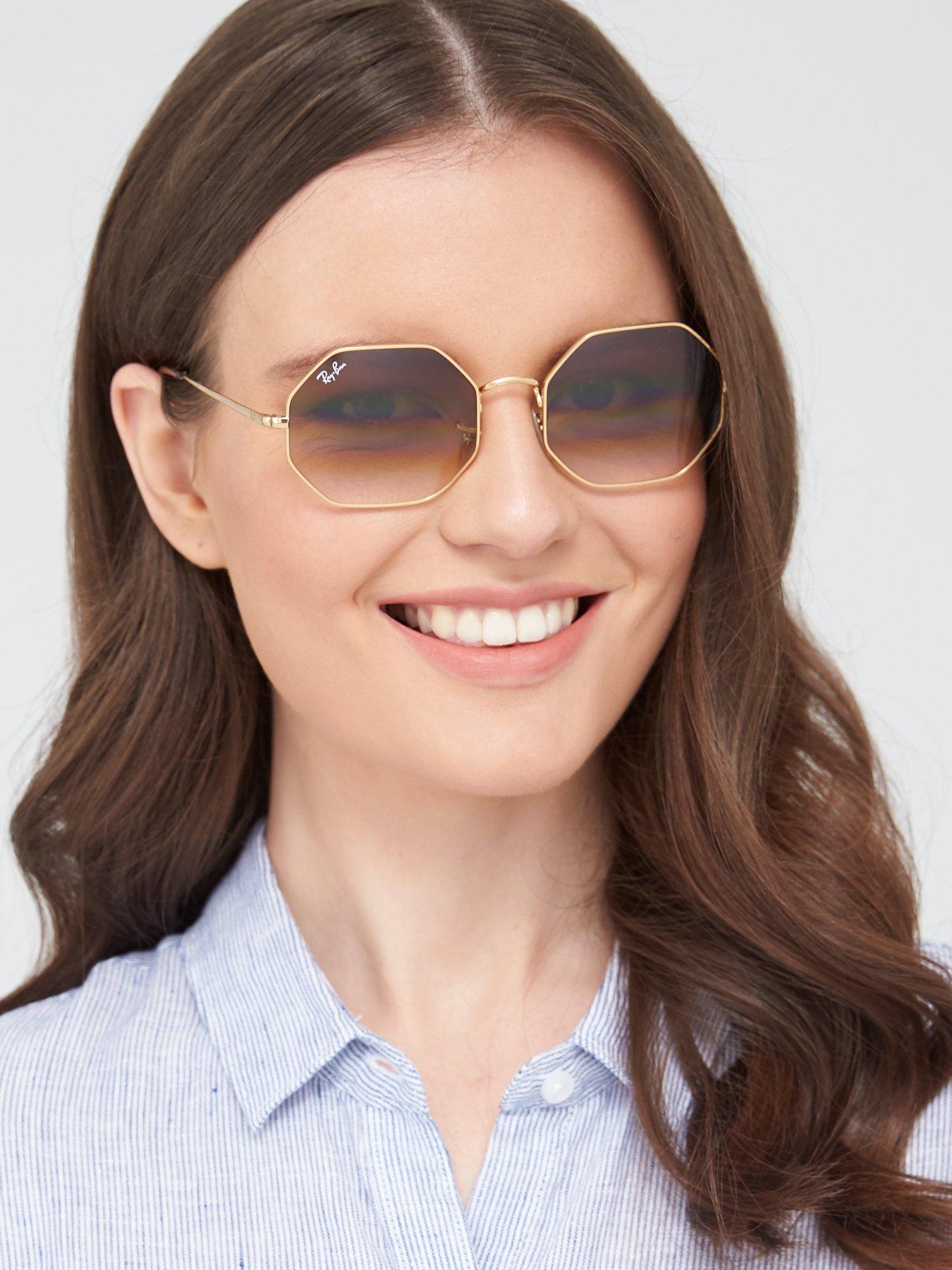 Women Hexaganol Sunglasses - Gold