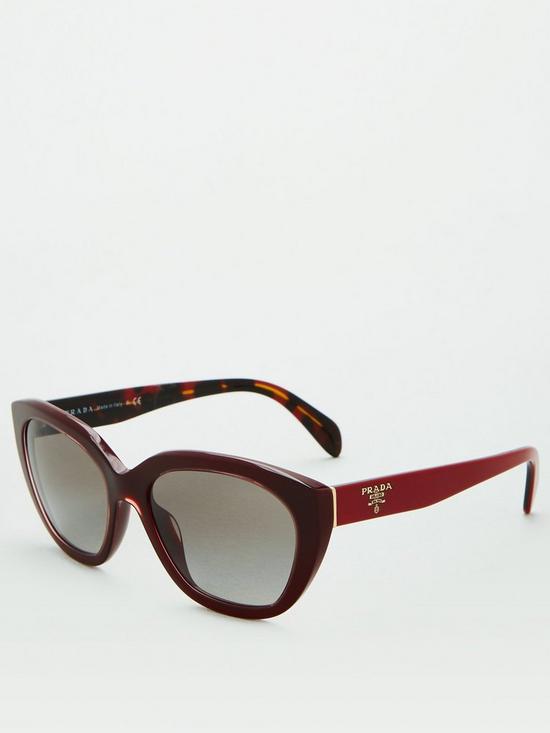 stillFront image of prada-round-sunglasses-red