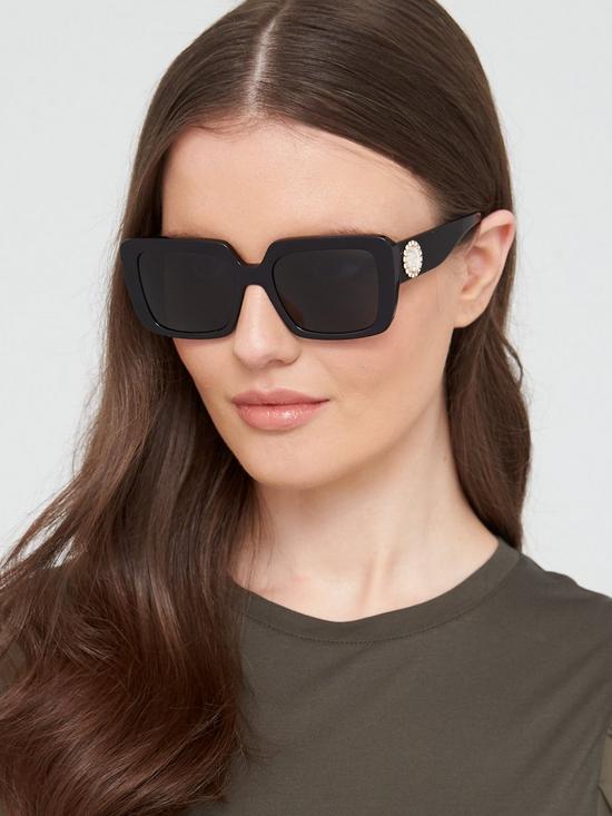 front image of versace-square-sunglasses-black