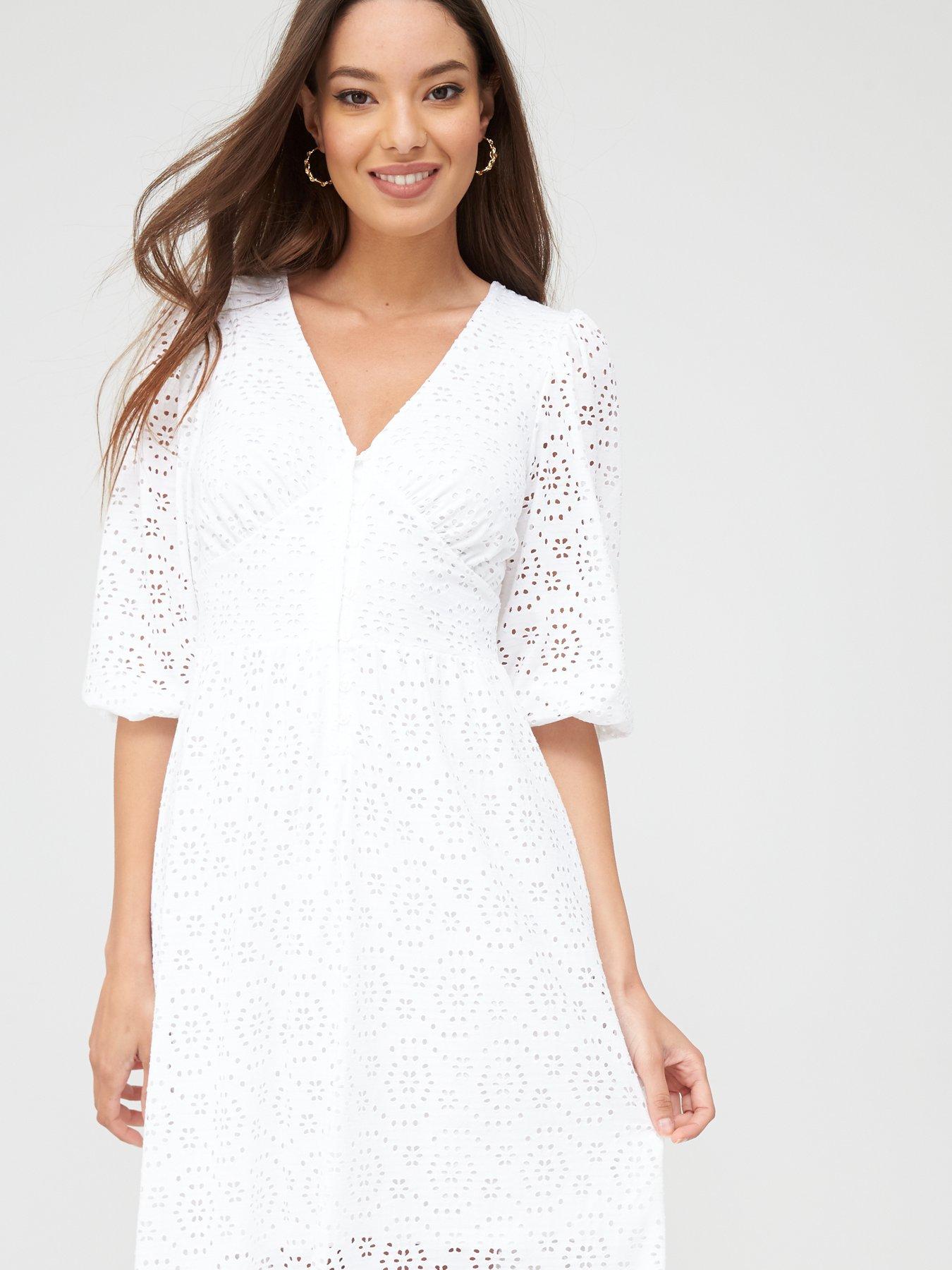 white broderie anglaise dress uk