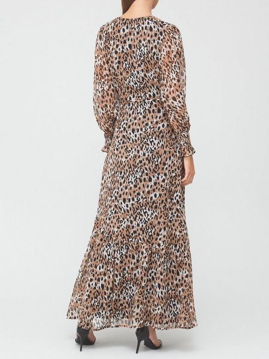 stillFront image of v-by-very-georgette-wrap-maxi-dress-animal
