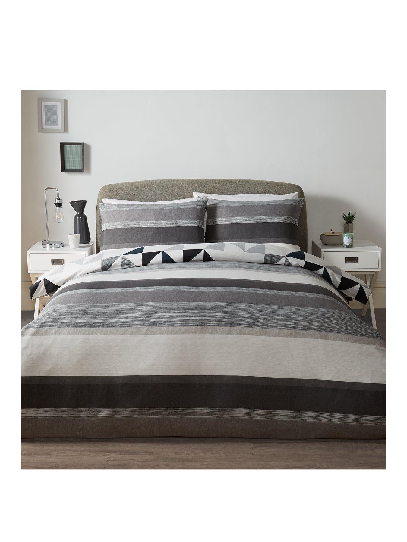 Product photograph of Fusion Hendra Duvet Cover Set - Grey from very.co.uk
