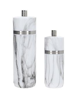 Product photograph of Masterclass Salt And Pepper Mill Set Ndash Marble from very.co.uk