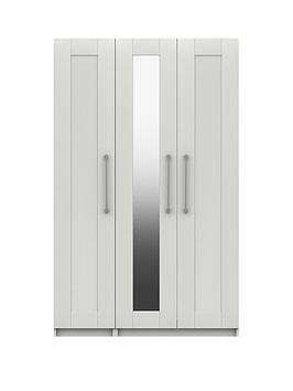 Product photograph of One Call Regal Part Assembled 3 Door Mirrored Wardrobe from very.co.uk