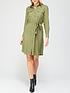  image of v-by-very-button-down-shirt-dress-khaki