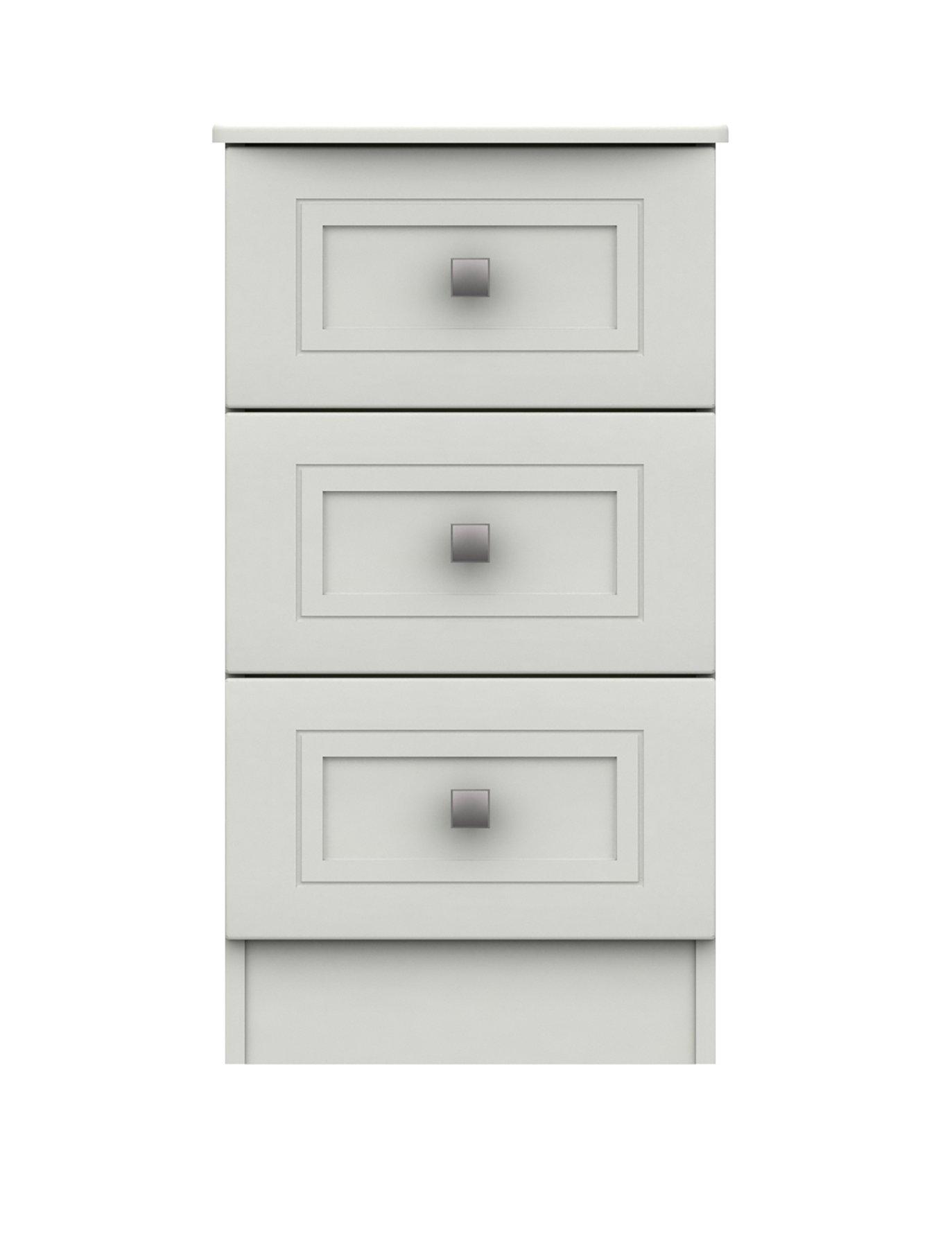 Product photograph of One Call Harris Ready Assembled 3 Drawer Bedside Chest from very.co.uk