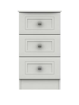 One Call Harris Ready Assembled 3 Drawer Bedside Chest