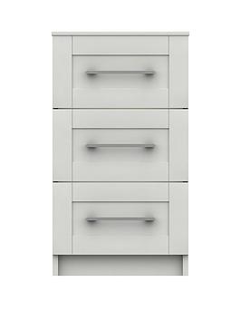 Product photograph of One Call Regal Ready Assembled 3 Drawer Bedside Chest from very.co.uk
