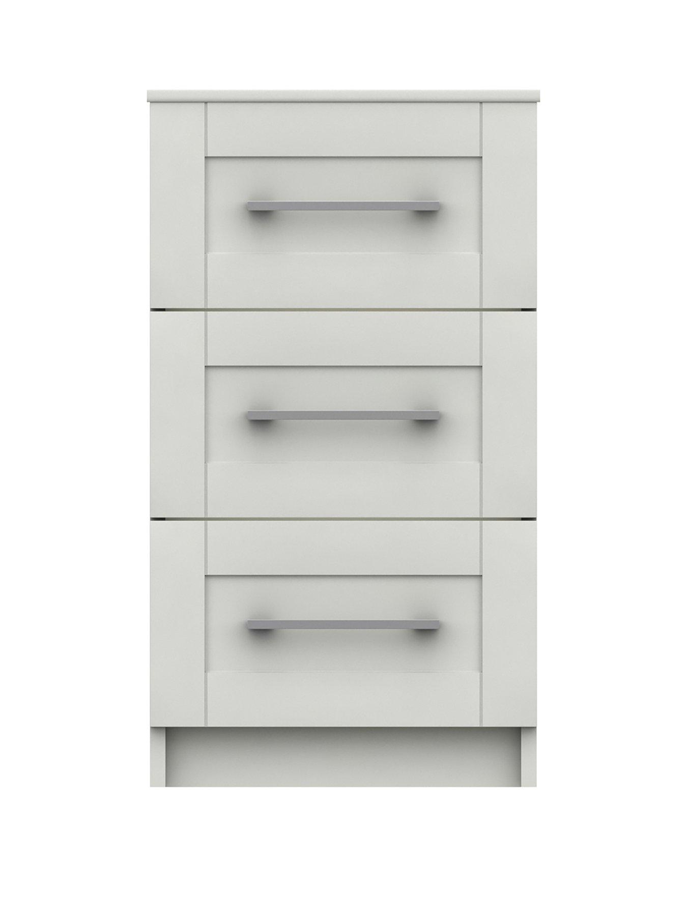 One Call Regal Ready Assembled 3 Drawer Bedside Chest