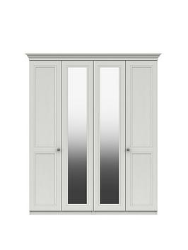 Product photograph of One Call Harris Part Assembled 4 Door Mirrored Wardrobe from very.co.uk