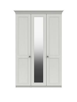 Product photograph of One Call Harris Part Assembled 3 Door Mirrored Wardrobe from very.co.uk
