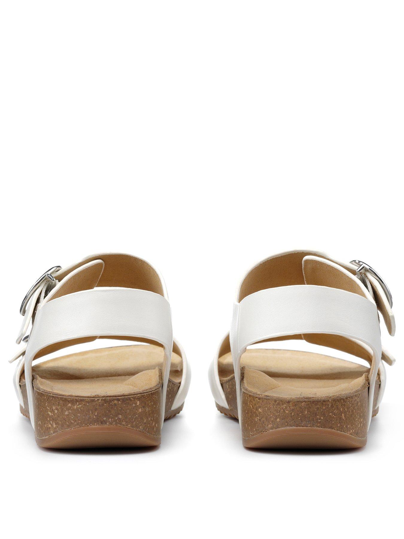 white footbed sandals uk