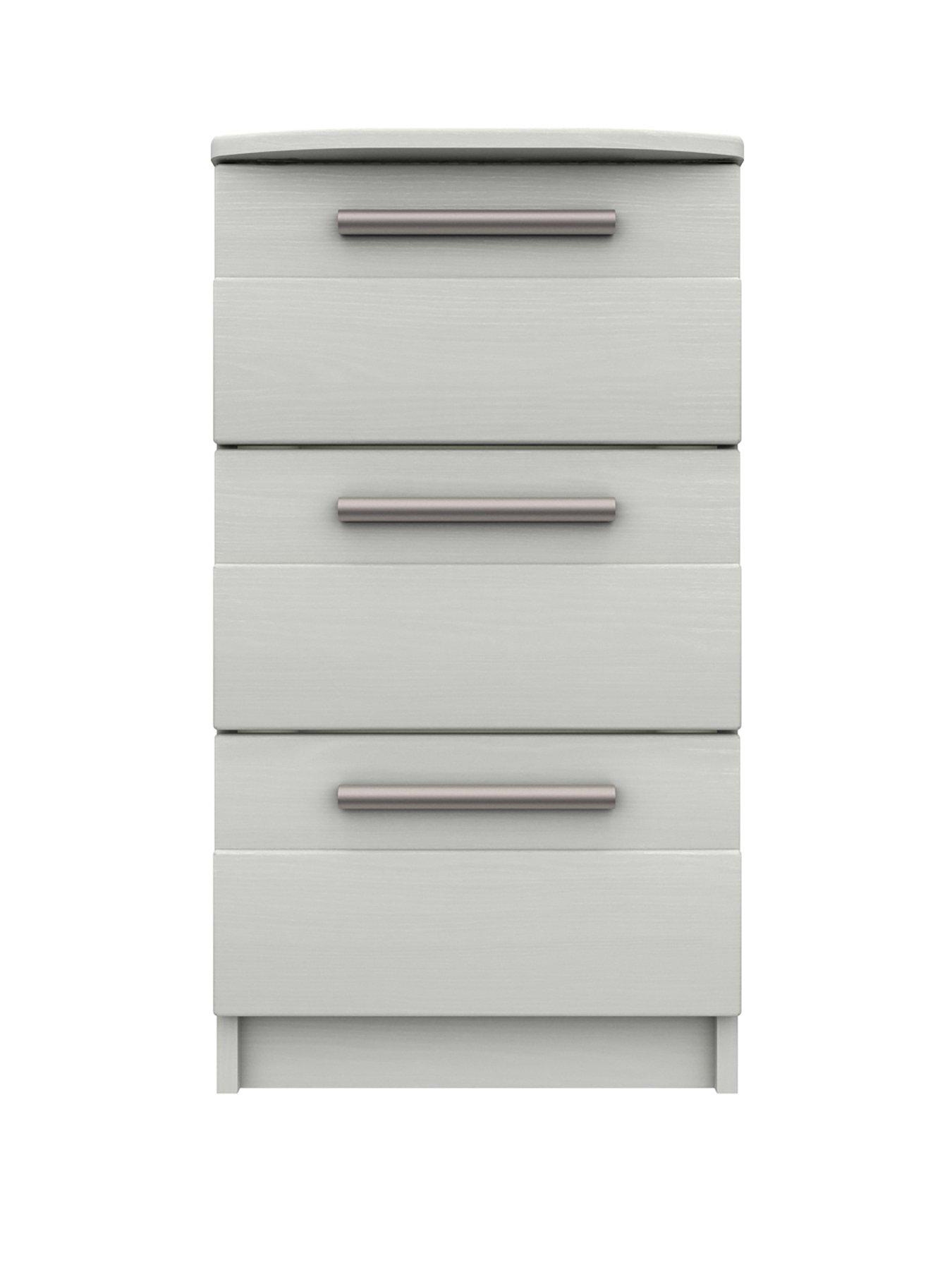 One Call Taylor Ready Assembled 3 Drawer Bedside Chest