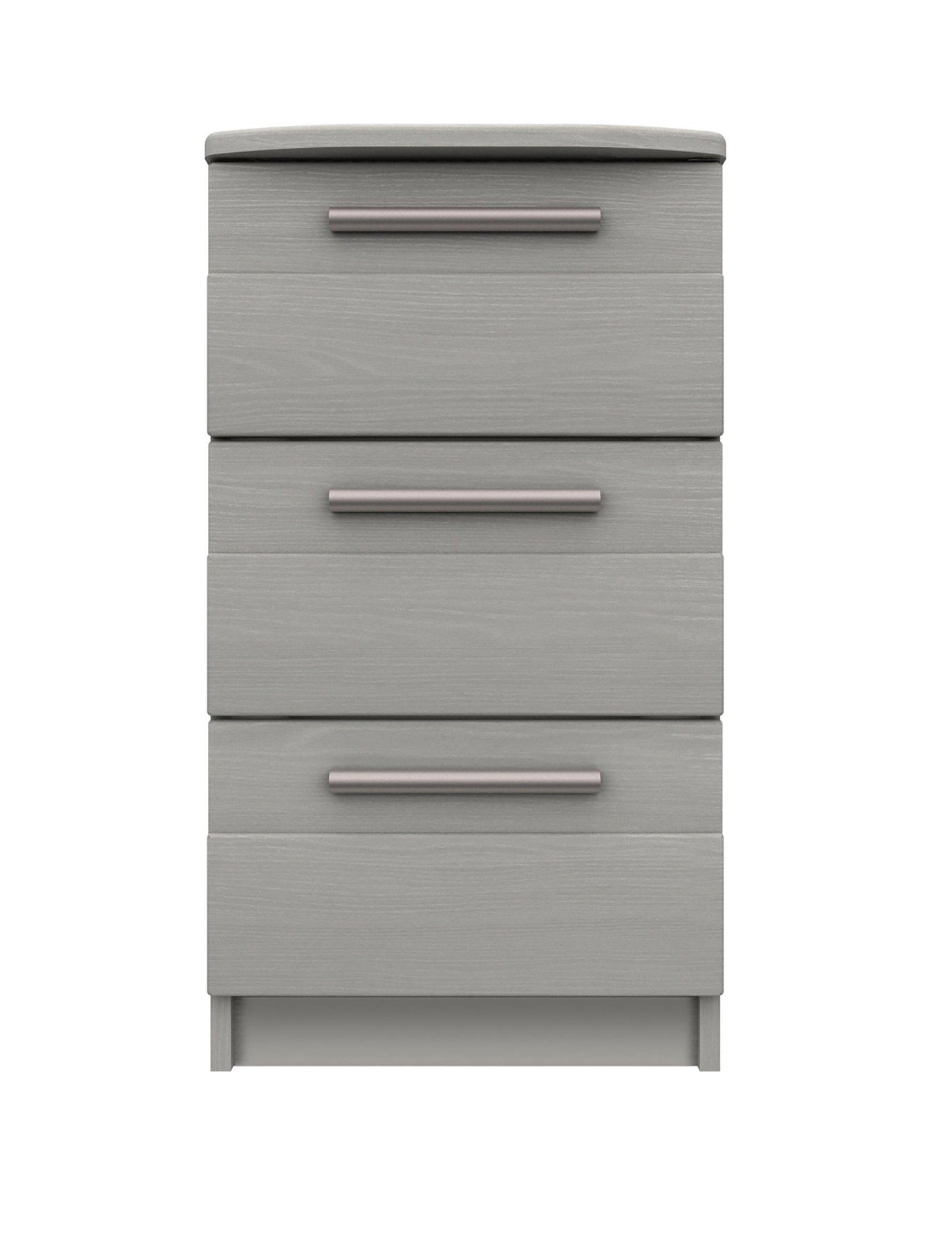 One Call Taylor Ready Assembled 3 Drawer Bedside Chest