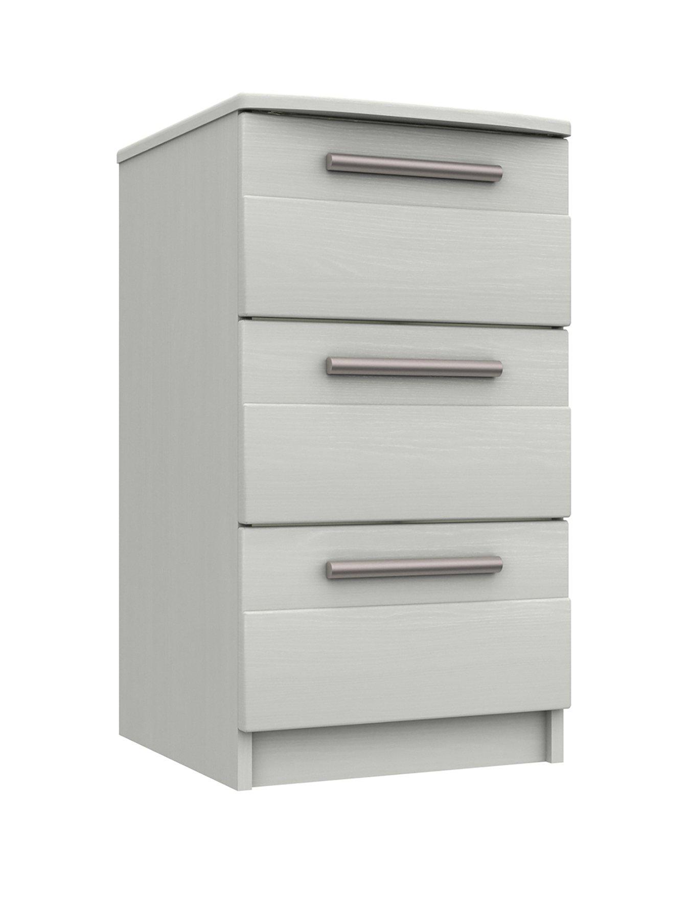 Image 3 of 4 of One Call Taylor Ready Assembled 3 Drawer Bedside Chest