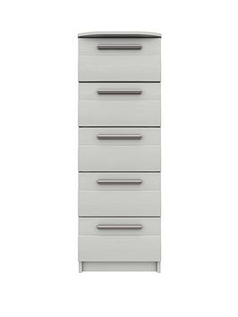 Product photograph of One Call Taylor Ready Assembled 5 Drawer Tall Boy from very.co.uk