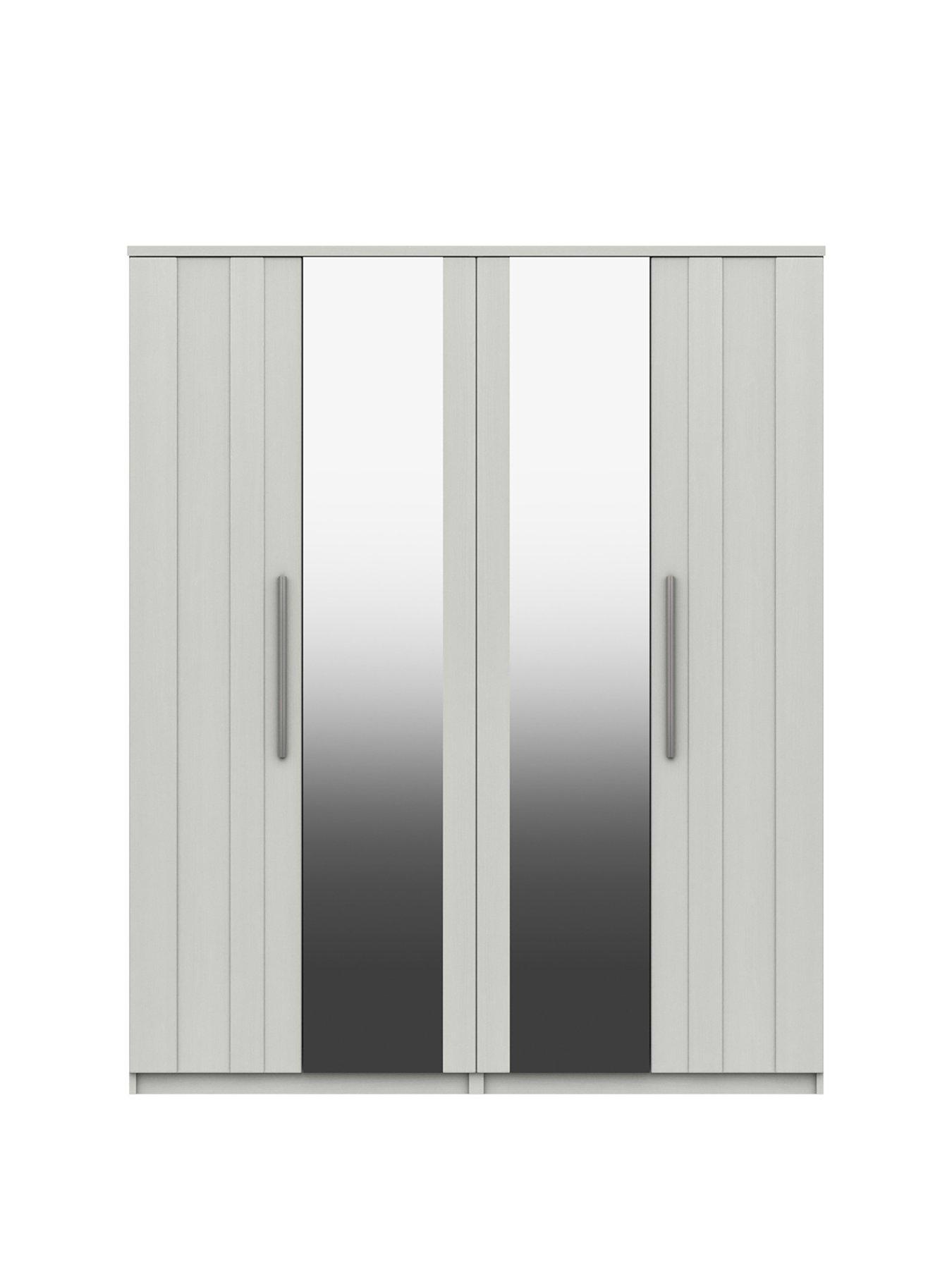Image 1 of 2 of One Call Taylor Part Assembled 4 Door Mirrored Wardrobe