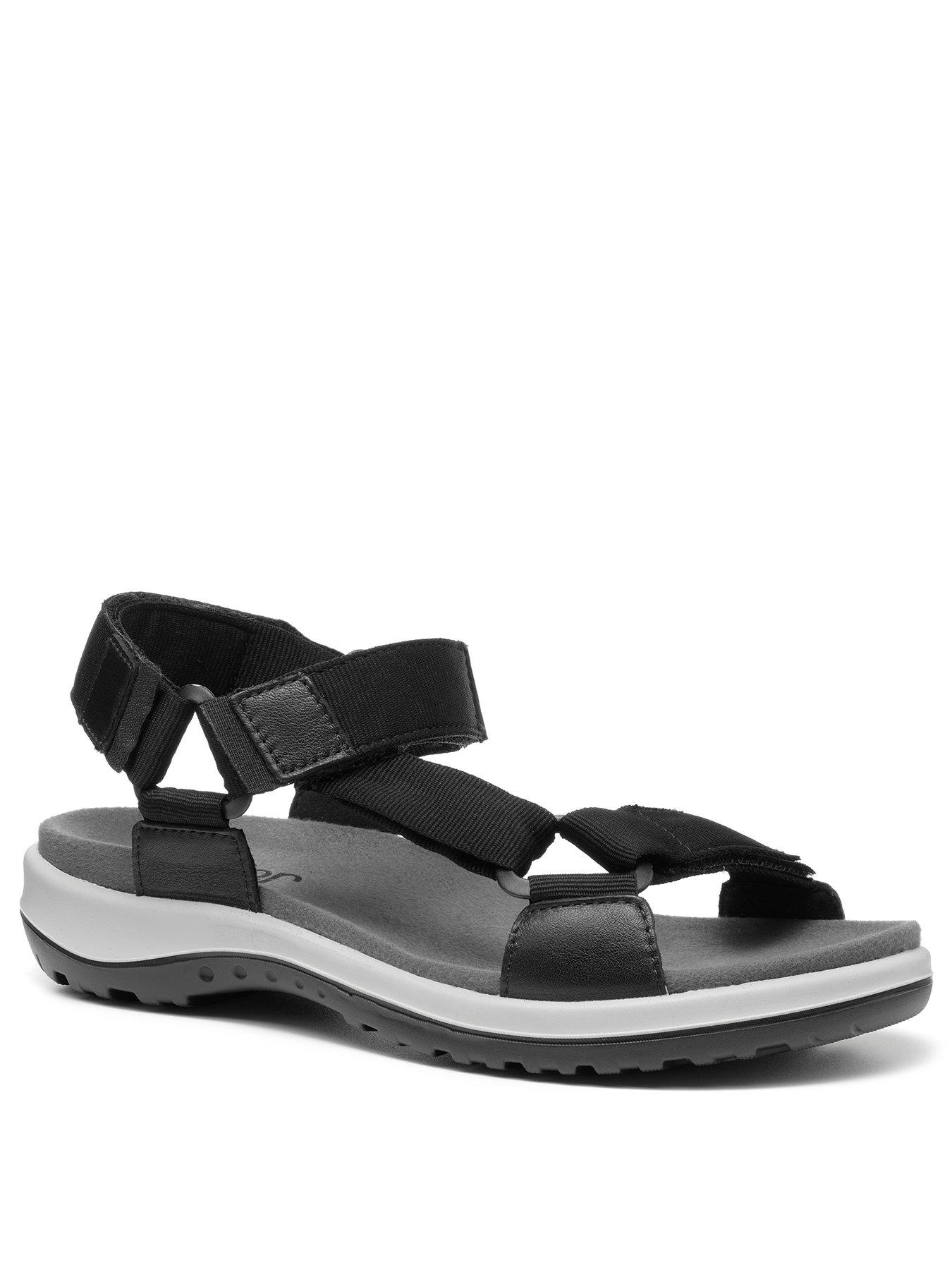 black walking sandals