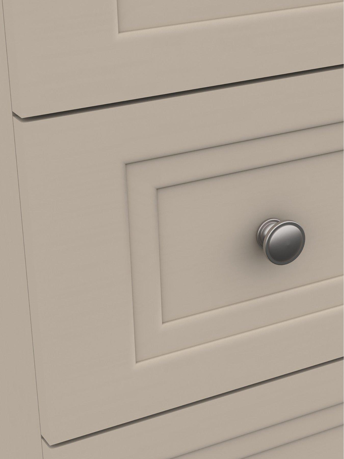 Image 3 of 5 of One Call Reid 4 Piece&nbsp;Part Assembled&nbsp;Package - 3 Door Mirrored Wardrobe, 5 Drawer Chest and 2 Bedside Cabinets