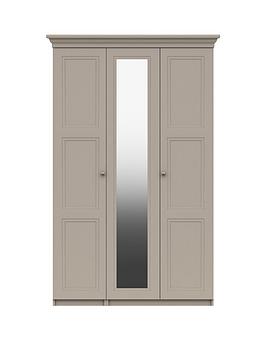 Product photograph of One Call Reid Part Assembled 3 Door Mirrored Wardrobe from very.co.uk