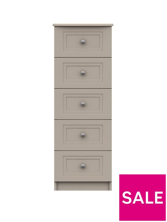 front image of one-call-reid-ready-assembled-5-drawer-tall-boy