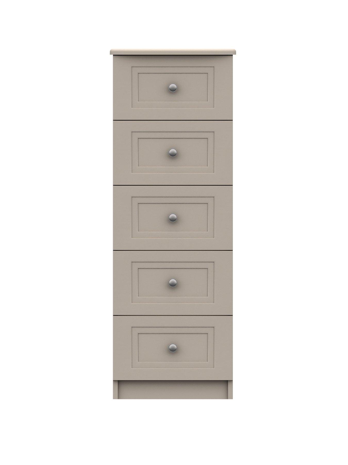 One Call Reid Ready Assembled 5 Drawer Tall Boy