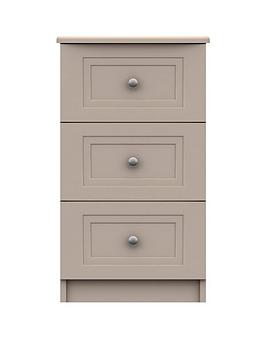 Product photograph of One Call Reid Ready Assembled 3 Drawer Bedside Chest from very.co.uk