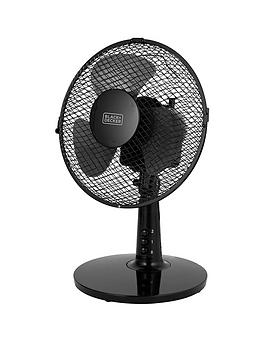 Product photograph of Black Decker Desk Fan With 2 Speeds Rotary Oscillation 9 20w Black Bxfd52003gb from very.co.uk