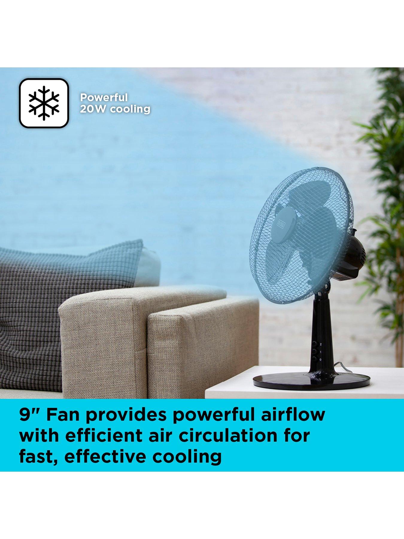 Image 3 of 6 of Black & Decker Desk Fan with 2 Speeds, Rotary Oscillation, 9", 20W, Black,&nbsp;BXFD52003GB