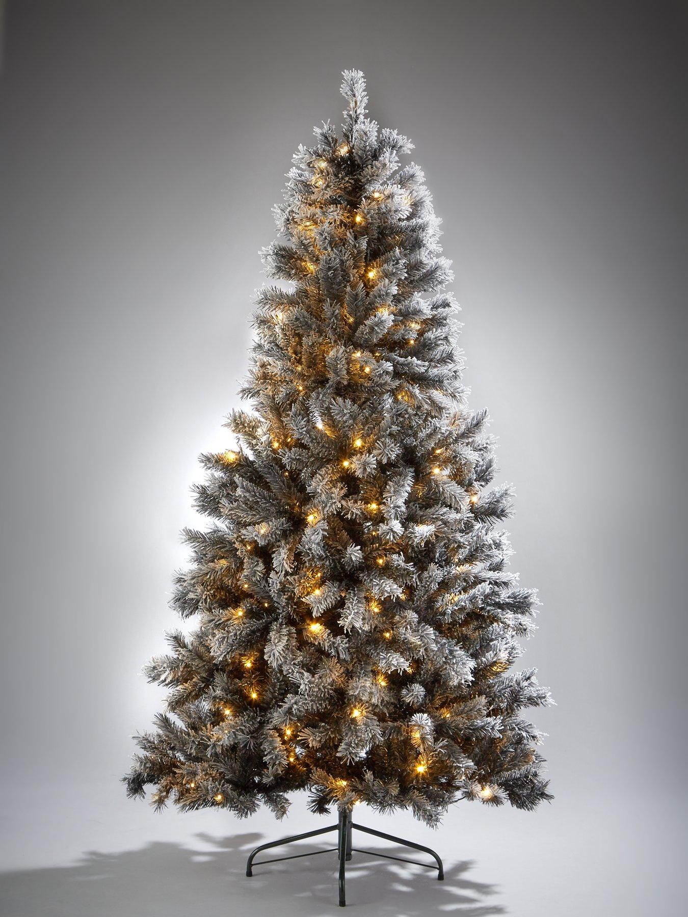 Product photograph of Very Home 6ft Black Forest Flocked Pre-lit Christmas Tree from very.co.uk