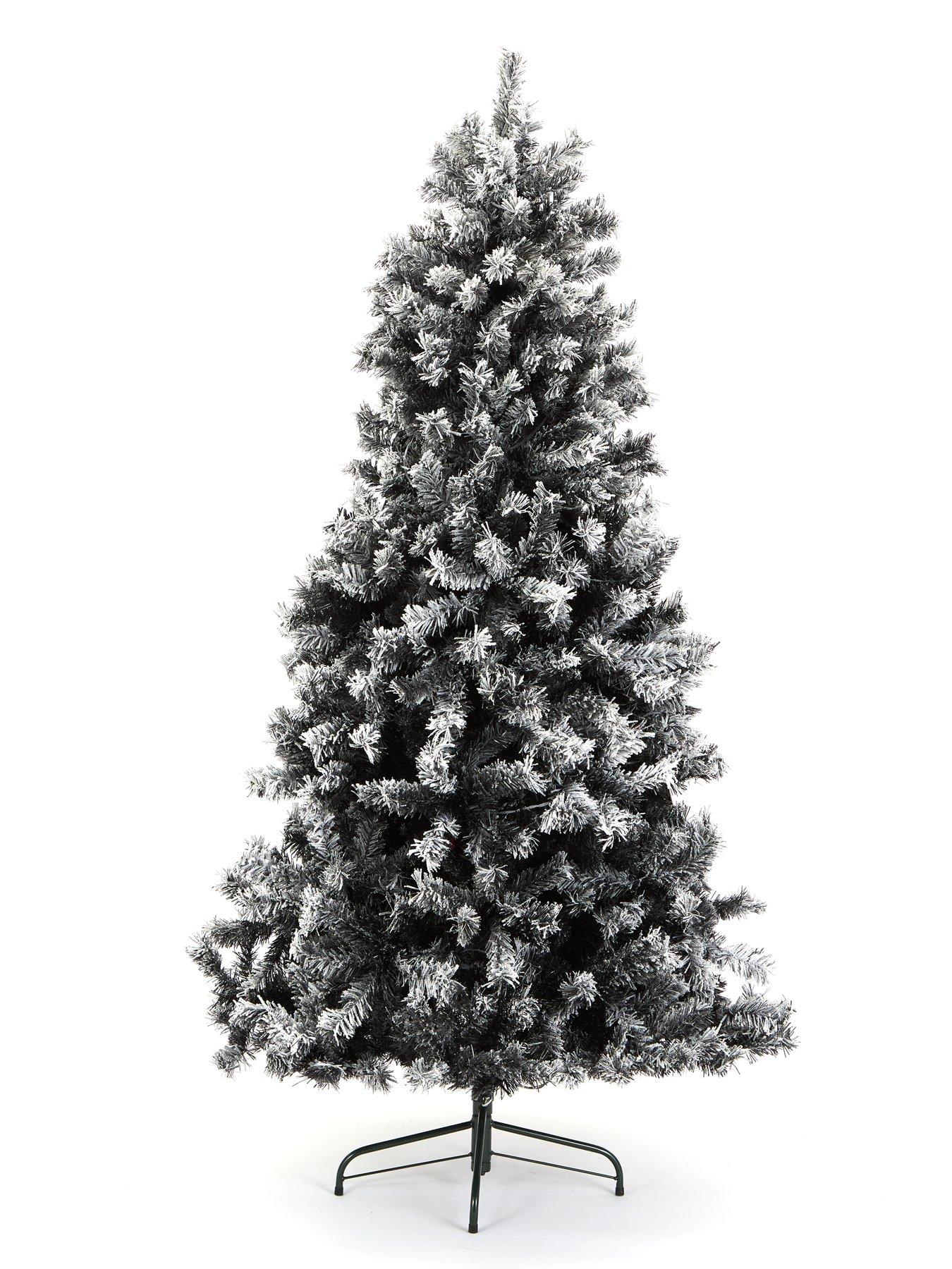 6ft Black Forest Flocked Pre Lit Christmas Tree