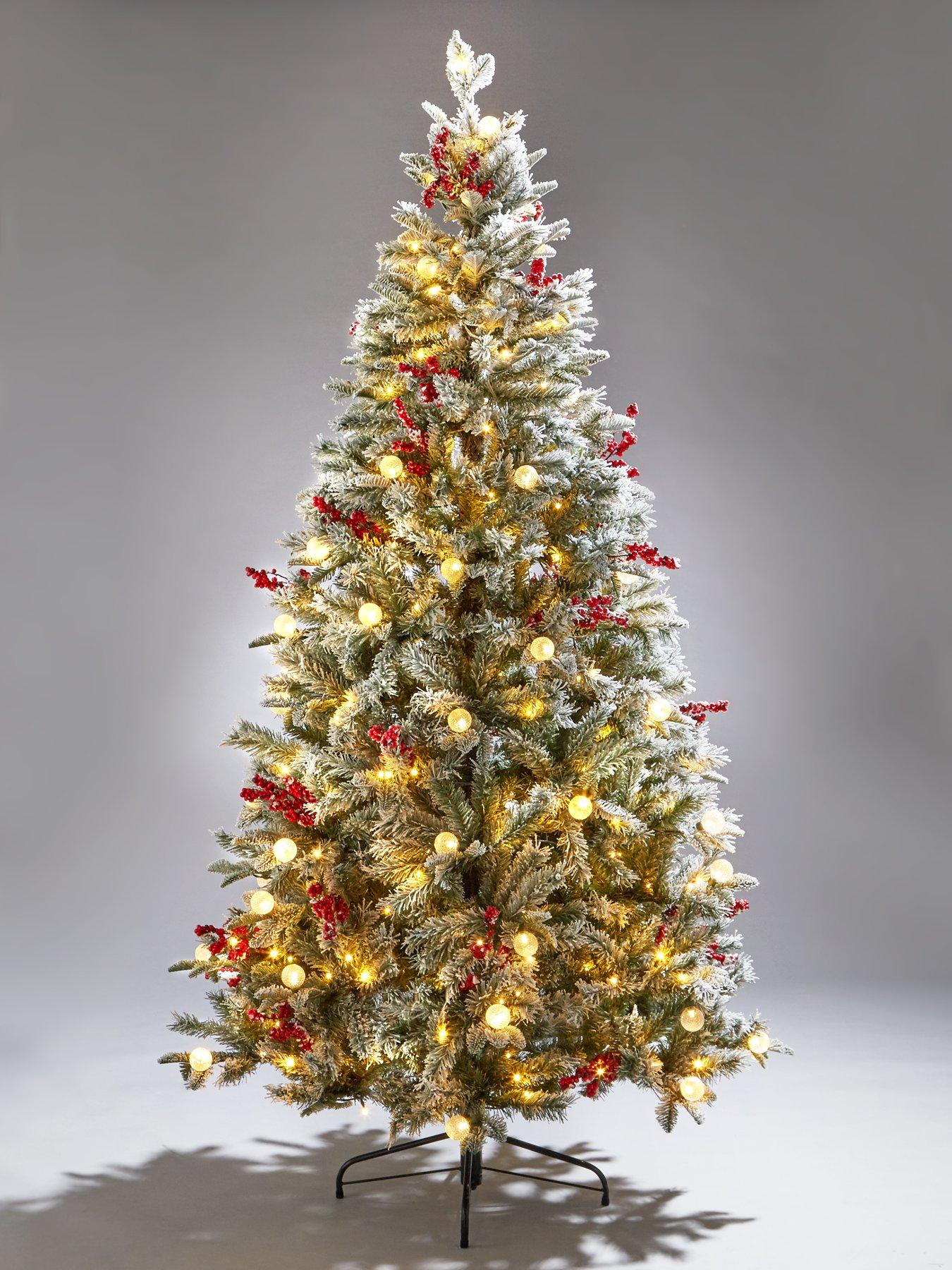 6ft Vermont Flocked Pre Lit Mixed Tips Christmas Tree