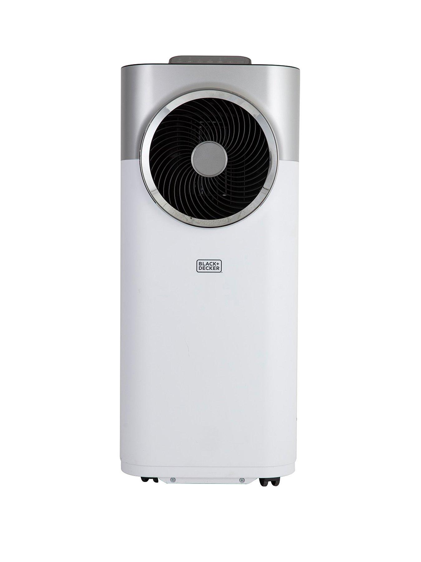 Black & Decker BXAC40008GB 12,000 BTU Portable 3-in-1 Air Conditioner,  Dehumidifier & Cooling Fan, White