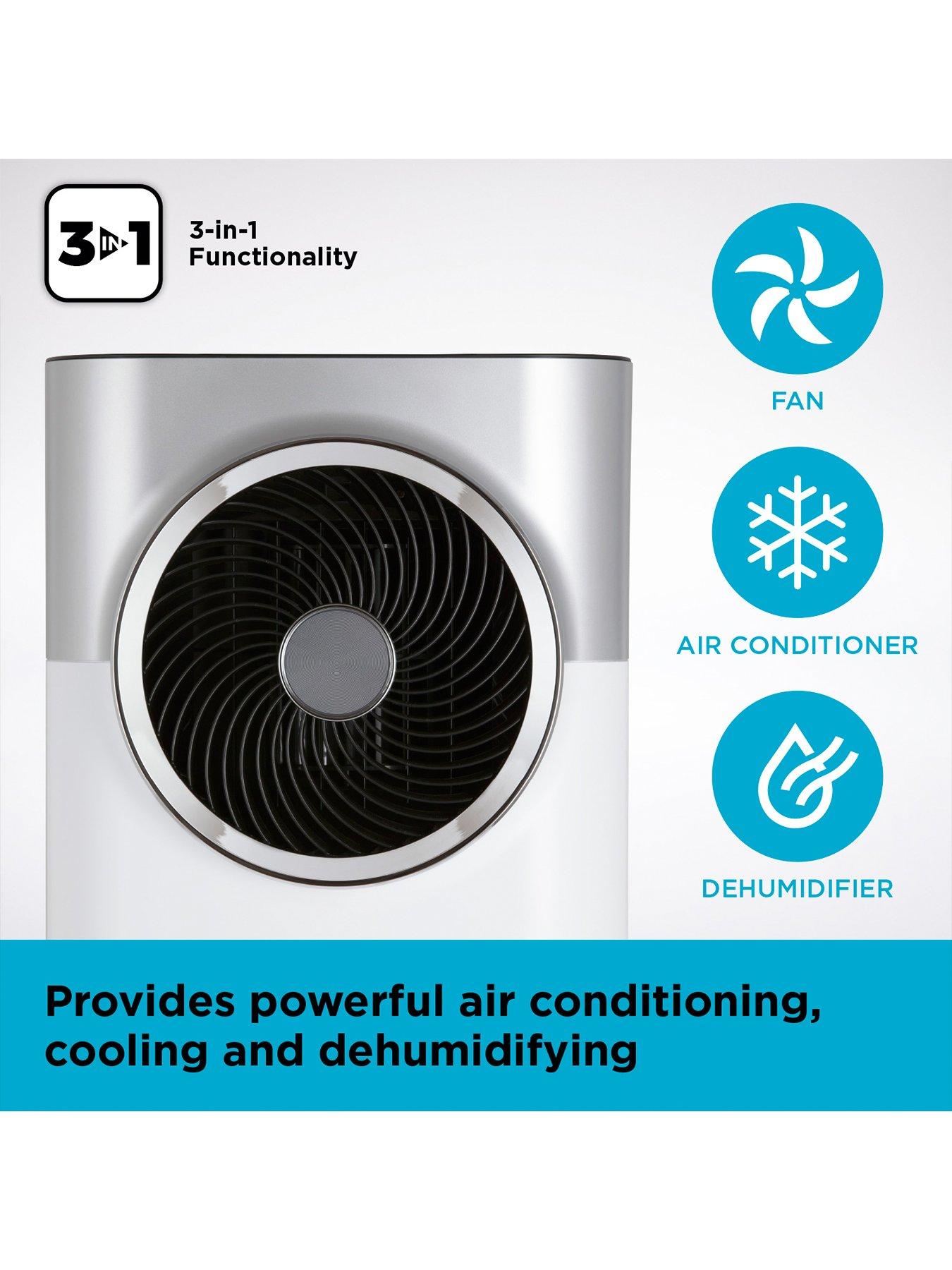 Image 3 of 6 of Black & Decker 12,000 BTU Portable 3-in-1 Air Conditioner with 24-Hour Timer, Remote Control, White, 1350W, BXAC40008GB