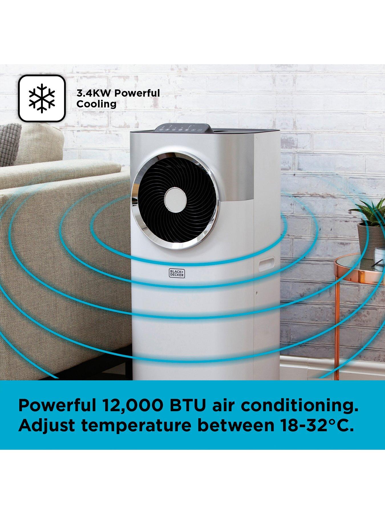 Image 4 of 6 of Black & Decker 12,000 BTU Portable 3-in-1 Air Conditioner with 24-Hour Timer, Remote Control, White, 1350W, BXAC40008GB