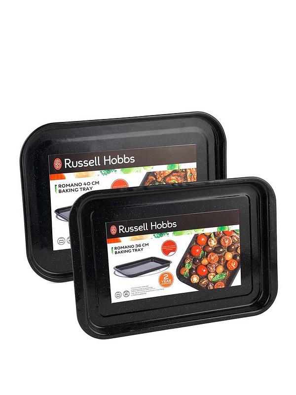 Russell Hobbs COMBO-2132 Romano Vitreous Enamel Deep Roaster and Baking Tray Set 