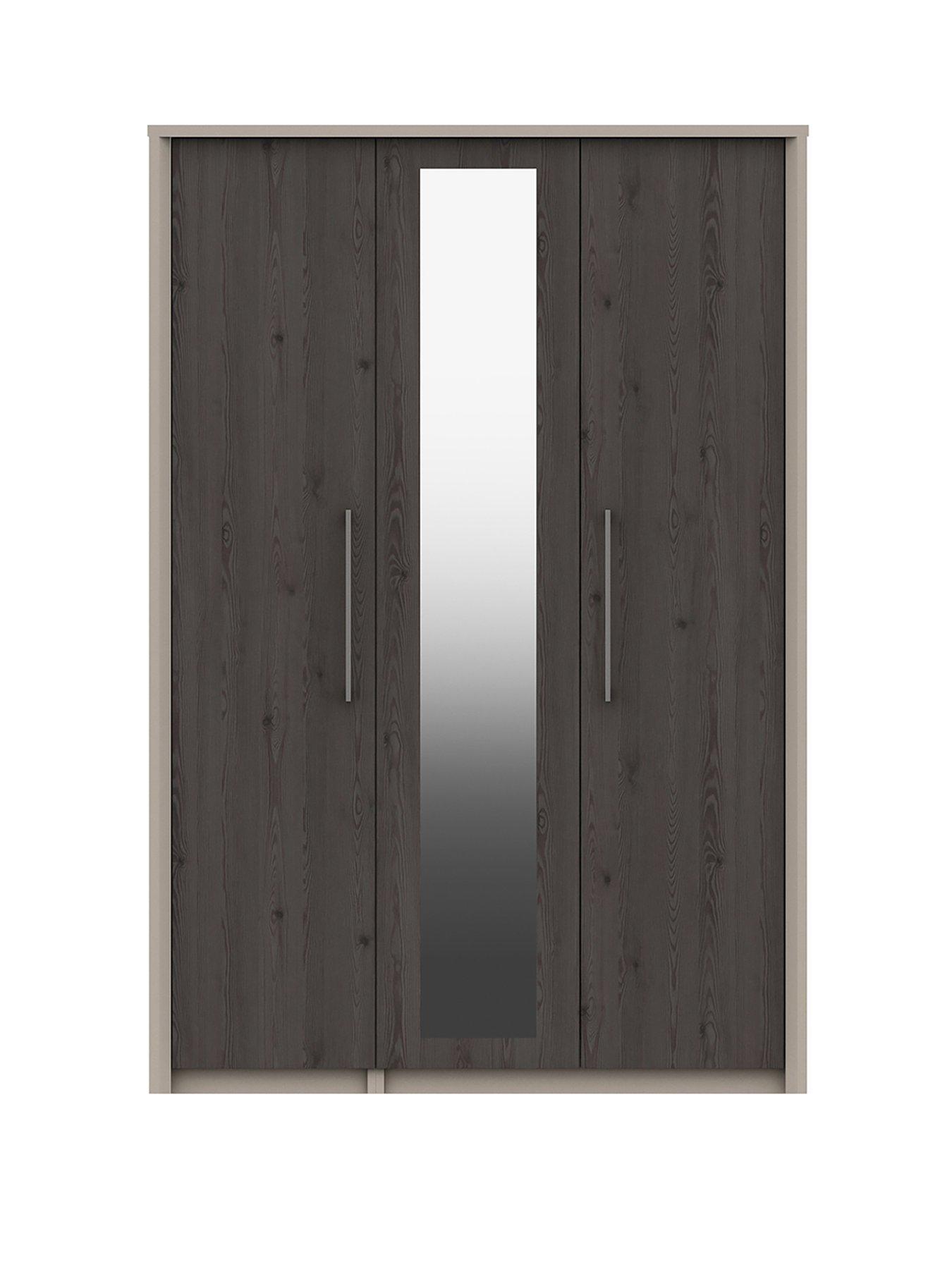 undefined Smyth Part Assembled 3 Door Mirrored Wardrobe