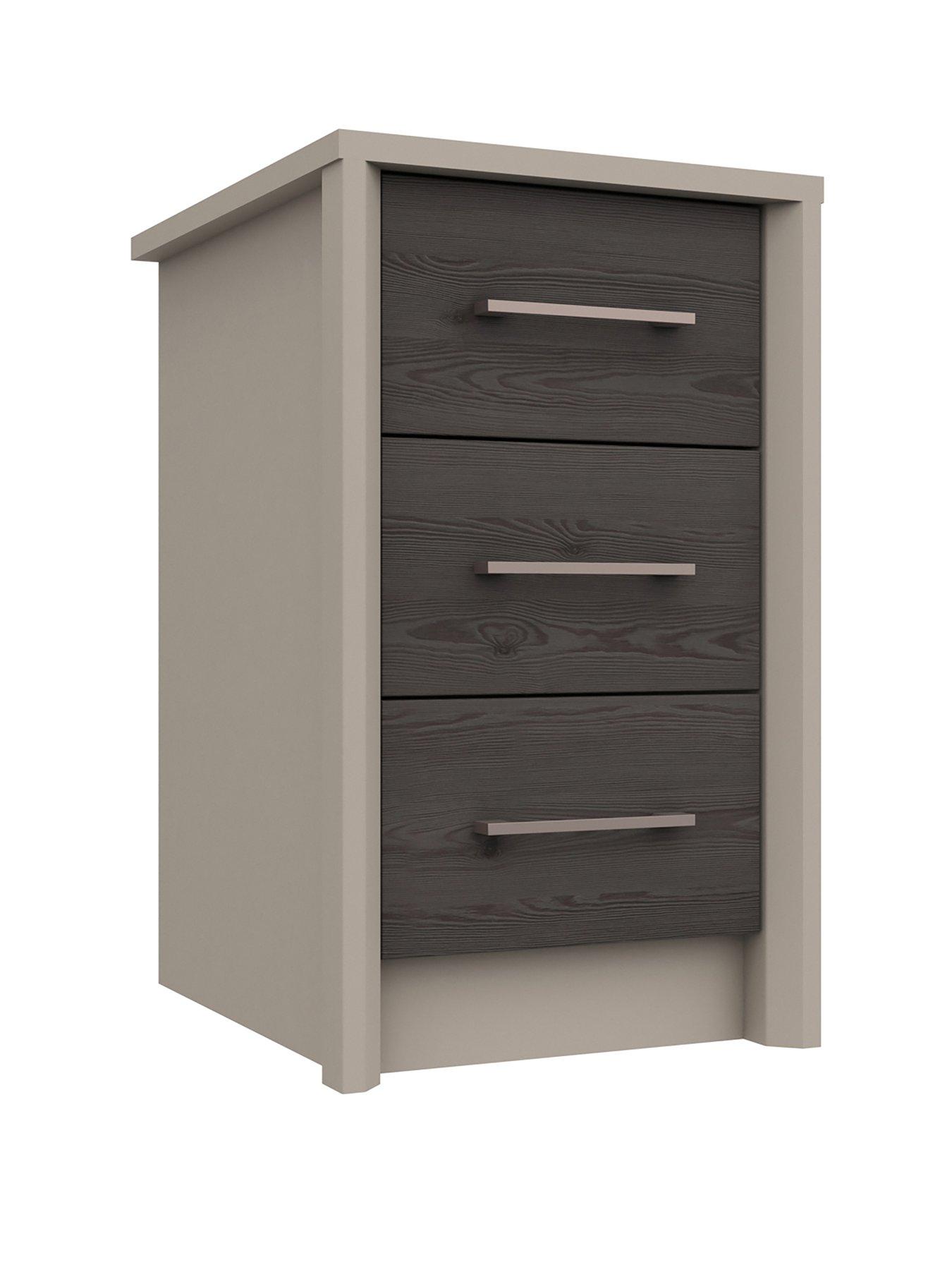 Image 3 of 5 of One Call Smyth Ready Assembled 3 Drawer Bedside Chest