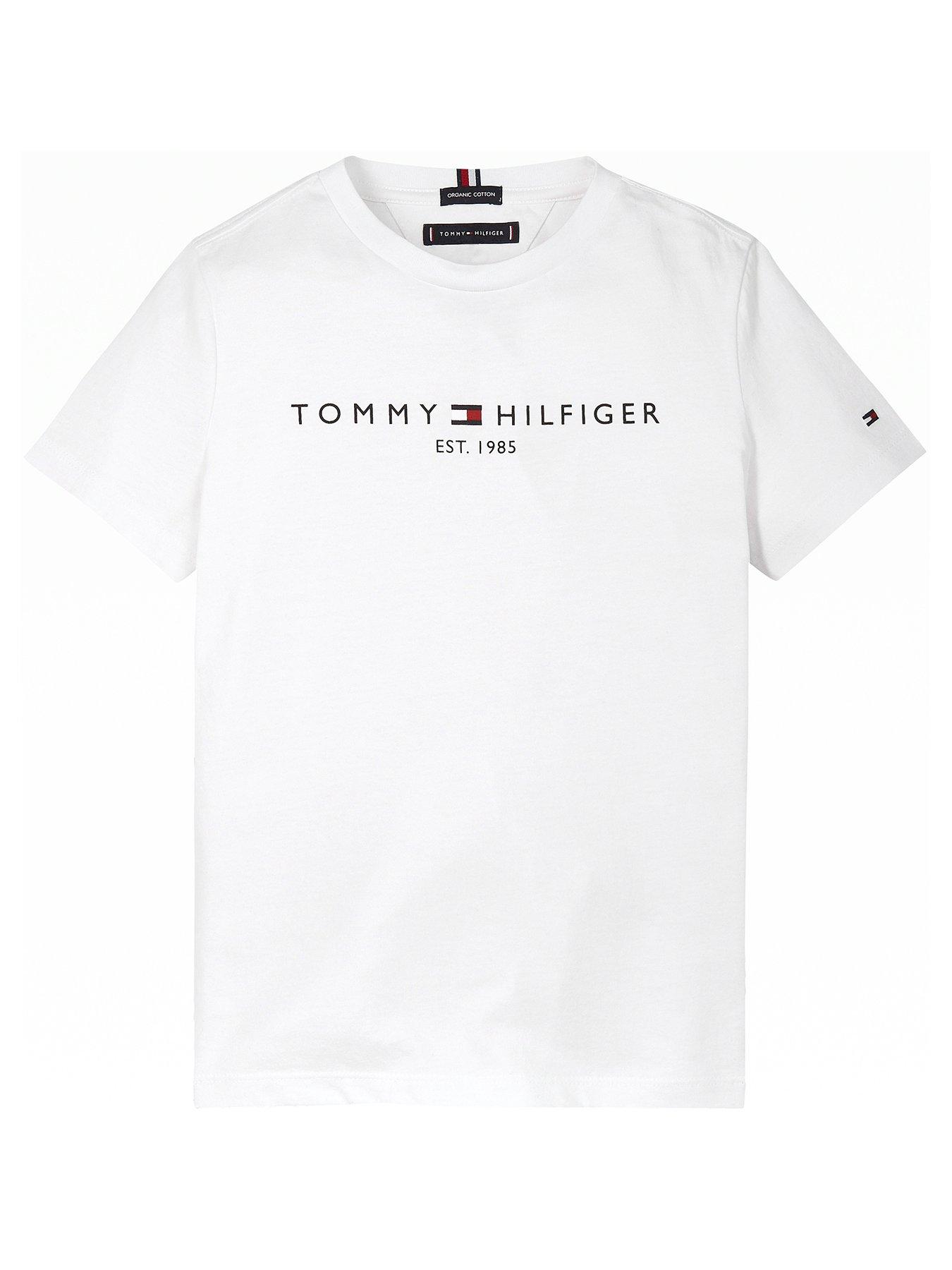 undefined Boys Short Sleeve Essential Logo T-Shirt - White