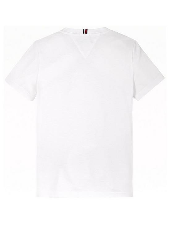 back image of tommy-hilfiger-boys-short-sleeve-essential-logo-t-shirt-white