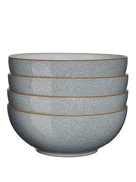 Product photograph of Denby Elements Light Grey Cereal Bowl Set Of 4 from very.co.uk