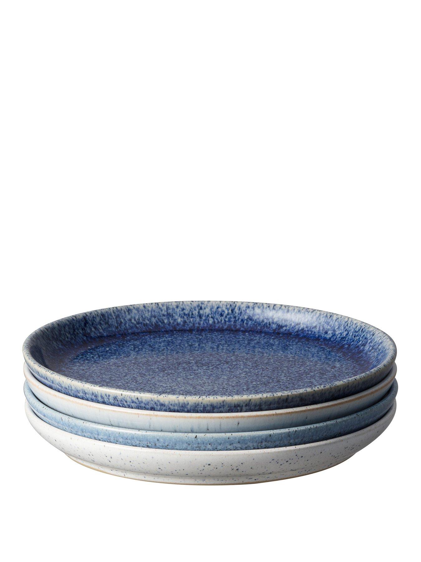 Image 1 of 3 of Denby Studio Blue 4-Piece Coupe Medium Plate Set
