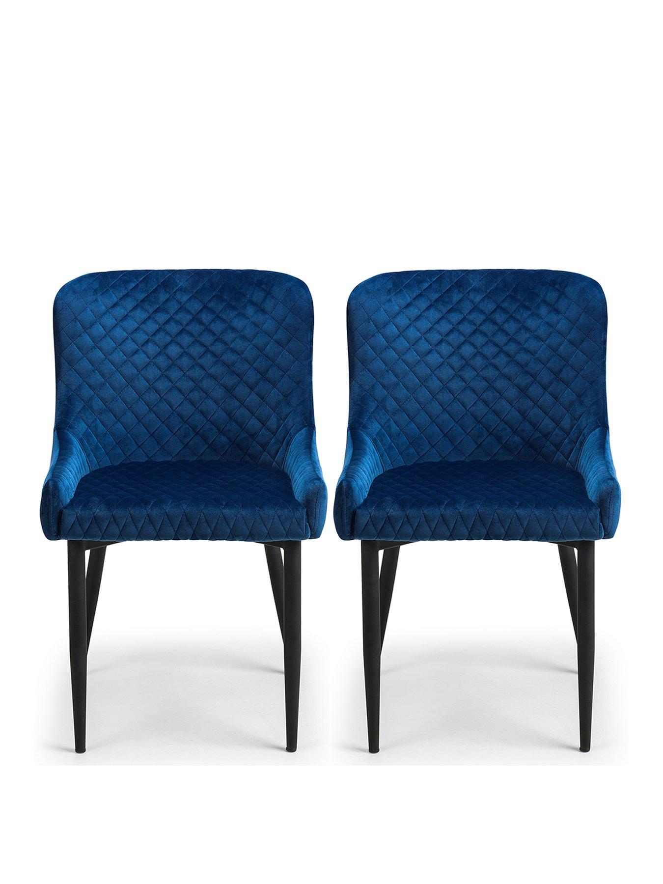 Image 2 of 5 of Julian Bowen Pair Of Luxe Velvet Dining Chairs - Blue