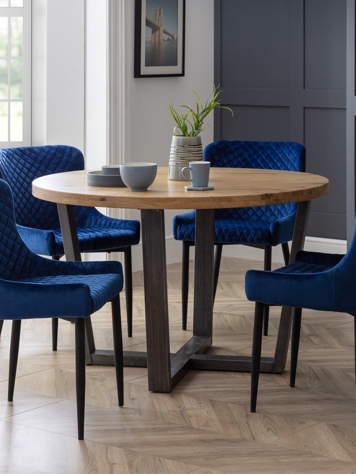Image 3 of 5 of Julian Bowen Pair Of Luxe Velvet Dining Chairs - Blue