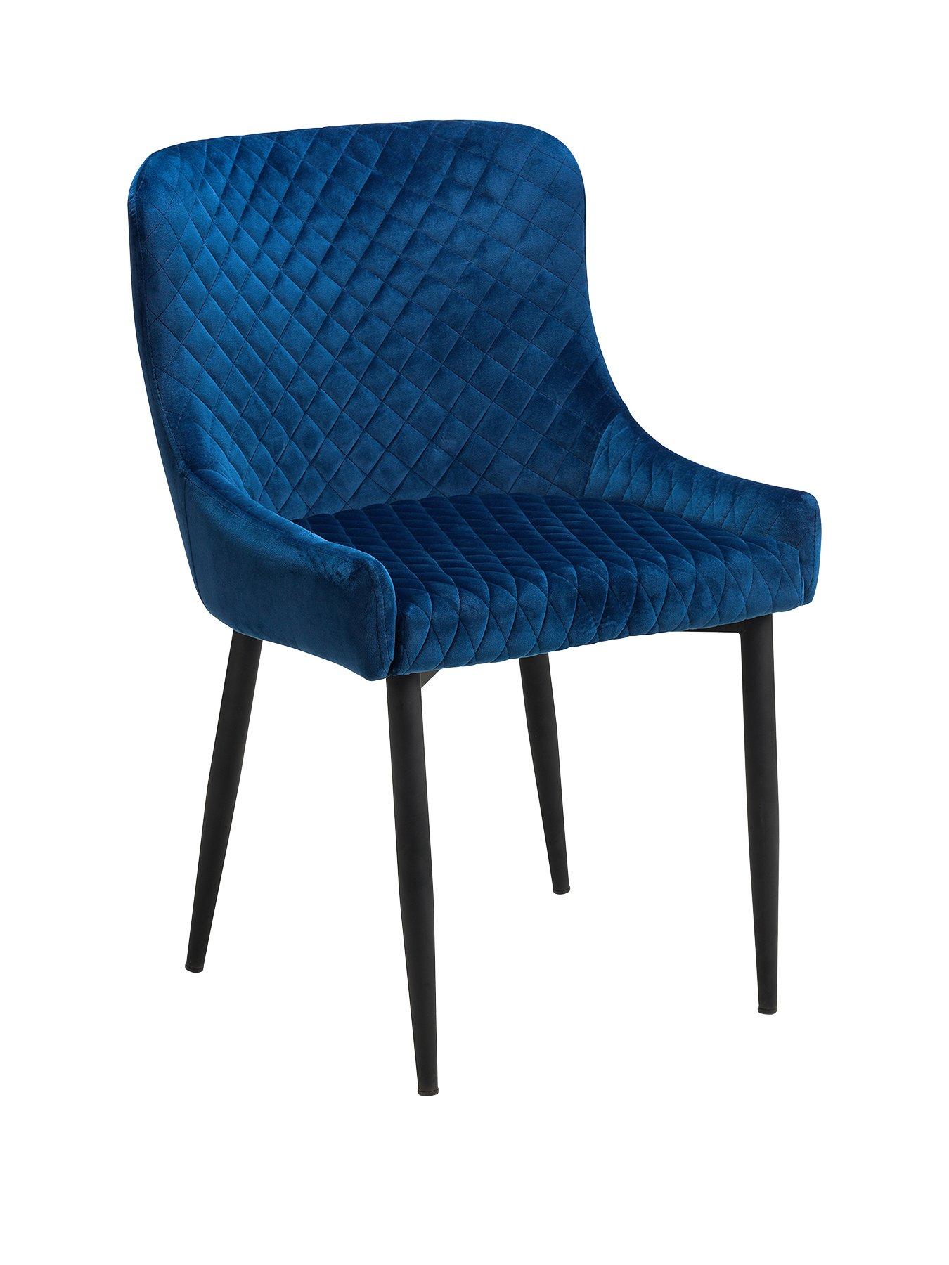 Image 4 of 5 of Julian Bowen Pair Of Luxe Velvet Dining Chairs - Blue
